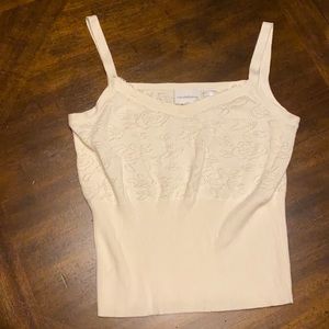 NWOT Liz Claiborne cream sweater tank top